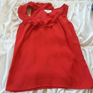 Ann Taylor LOFT Petite XSP red sleeveless blouse